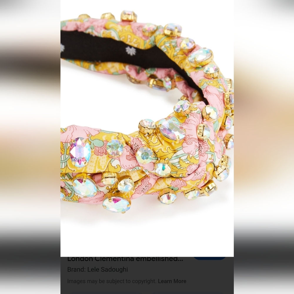 LELE SADOUGHI X LIBERTY  OF LONDON CLEMENTINA EMBELISHED COTTON HEADBAND - Picture 14 of 15